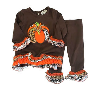 Rare Too Girls Brown | Orange Pumpkin Apparel Sets size: 18 Months